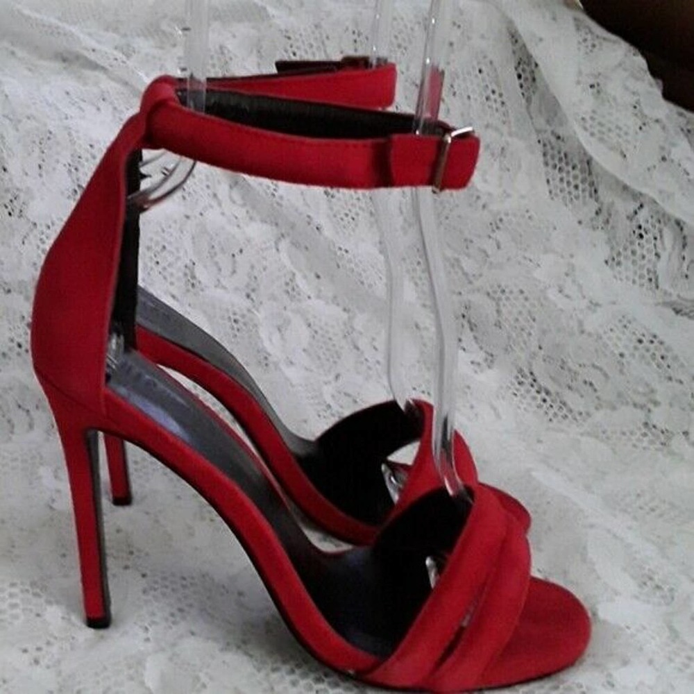 NWOT Nicholas JOCELYN Red  Suede Stiletto Sandals Pumps Shoes 37.5 IT - Picture 6 of 6